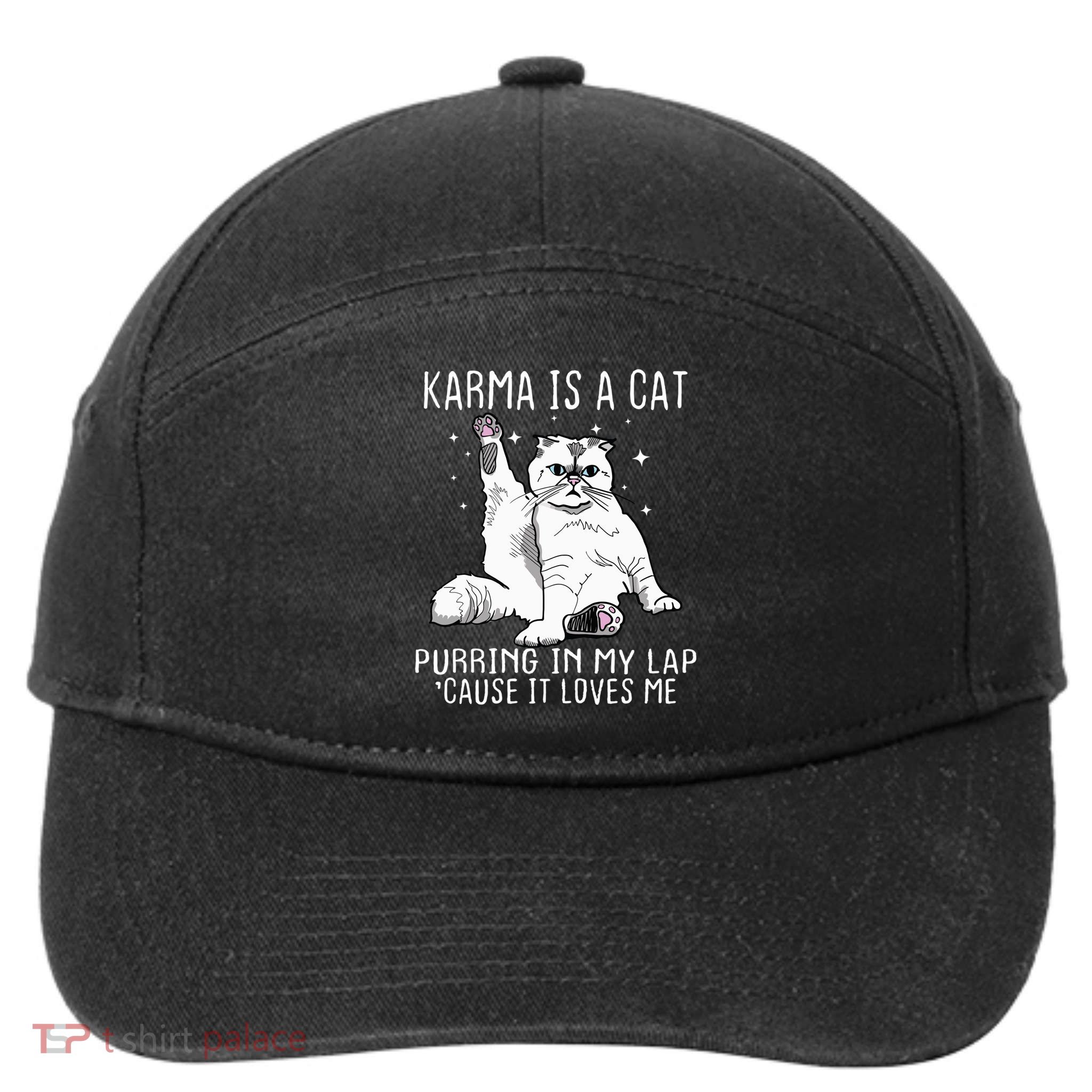 Karma Is A Cat Purring In My Lap Cause It Loves Me Cat Lover Essential 7-Panel Snapback Hat