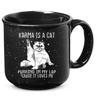 Karma Is A Cat Purring In My Lap Cause It Loves Me Cat Lover Essential 15oz Campfire Ceramic Mug