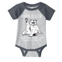 Karma Is A Cat Purring In My Lap Cause It Loves Me Cat Lover Essential Infant Baby Jersey Bodysuit