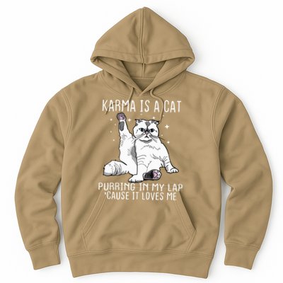 Karma Is A Cat Purring In My Lap Cause It Loves Me Cat Lover Essential Hoodie