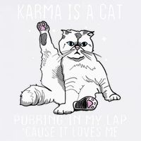 Karma Is A Cat Purring In My Lap Cause It Loves Me Cat Lover Essential Garment-Dyed Sweatshirt