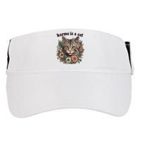 Karma Is A Cat Retro Floral Adult Drive Performance Visor