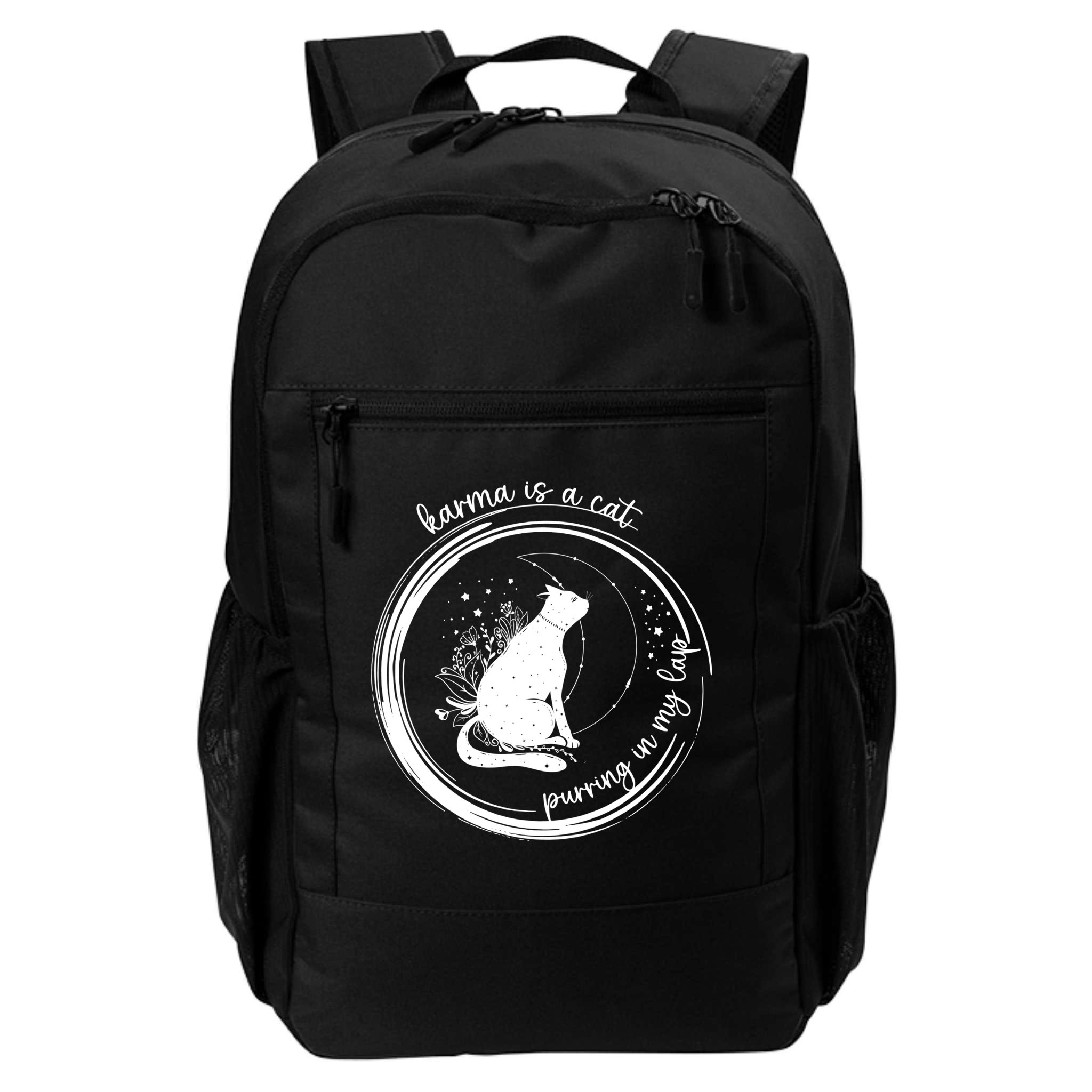Karma Is A Cat Purring In My Lap Cause It Loves Me Great Gift Backpack