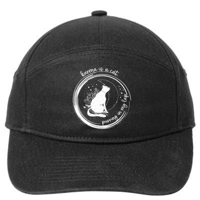 Karma Is A Cat Purring In My Lap Cause It Loves Me Great Gift 7-Panel Snapback Hat