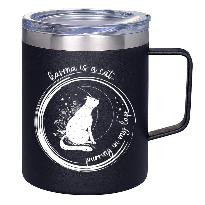 Karma Is A Cat Purring In My Lap Cause It Loves Me Great Gift 12oz Stainless Steel Coffee Mug