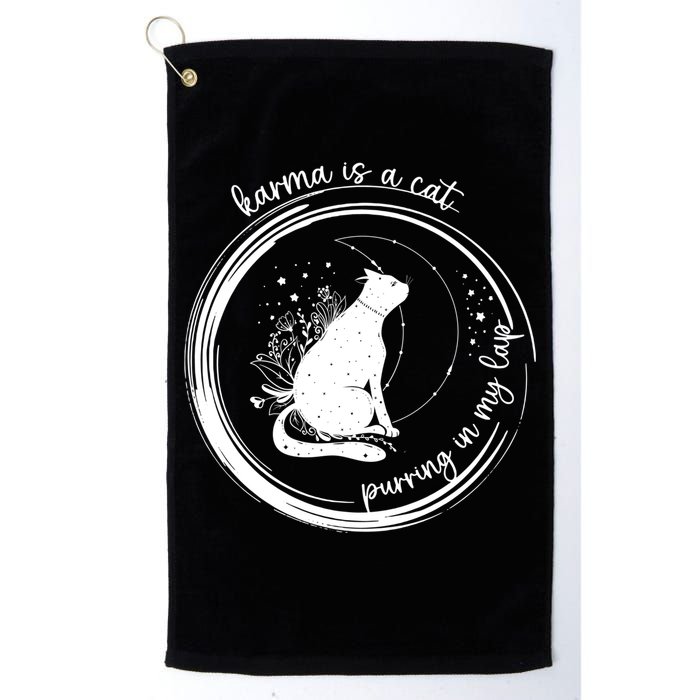 Karma Is A Cat Purring In My Lap Cause It Loves Me Great Gift Golf Towel