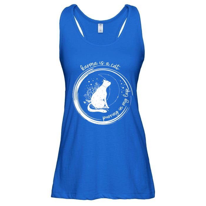 Karma Is A Cat Purring In My Lap Cause It Loves Me Great Gift Ladies Essential Flowy Tank