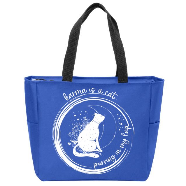 Karma Is A Cat Purring In My Lap Cause It Loves Me Great Gift Zip Tote Bag