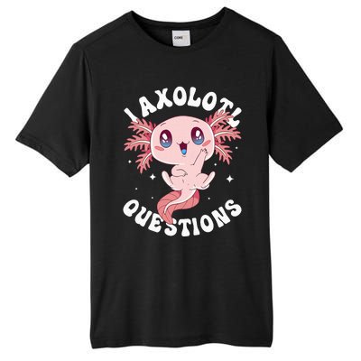 Kawaii I Axolotl Questions Funny Axolotl Lover Cute Axolotl Tall Fusion ChromaSoft Performance T-Shirt