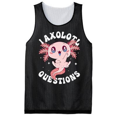 Kawaii I Axolotl Questions Funny Axolotl Lover Cute Axolotl Mesh Reversible Basketball Jersey Tank