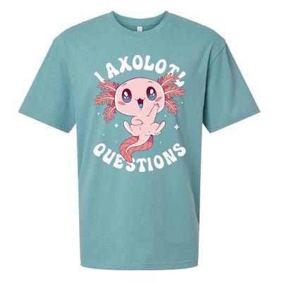 Kawaii I Axolotl Questions Funny Axolotl Lover Cute Axolotl Sueded Cloud Jersey T-Shirt