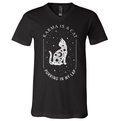 Karma Is A Cat Purring In My Lap V-Neck T-Shirt