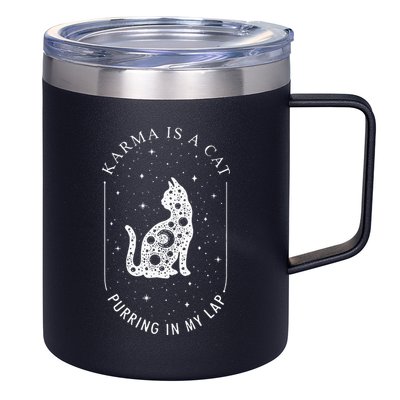 Karma Is A Cat Purring In My Lap 12oz Stainless Steel Coffee Mug