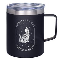 Karma Is A Cat Purring In My Lap 12oz Stainless Steel Coffee Mug