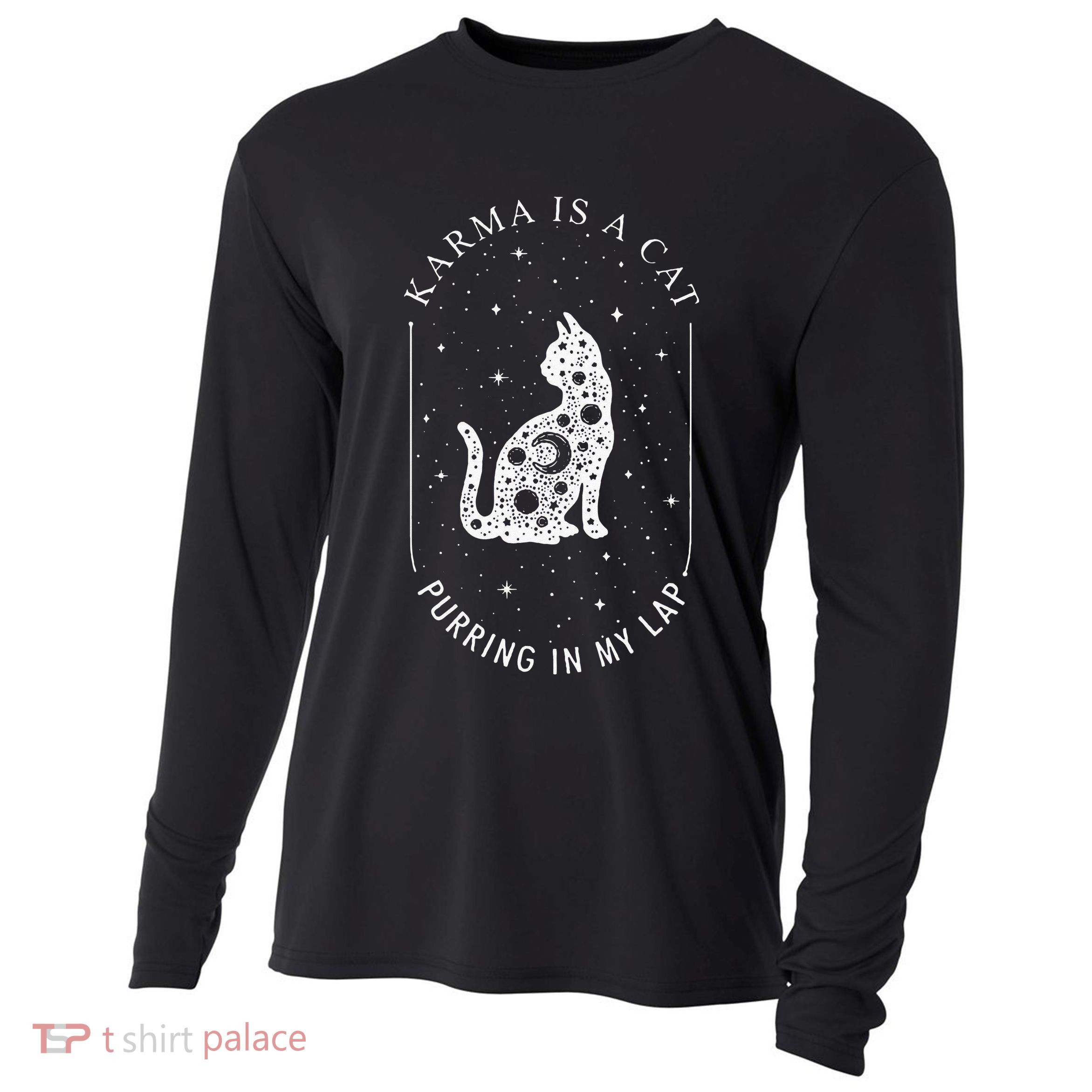 Karma Is A Cat Purring In My Lap Cooling Performance Long Sleeve Crew