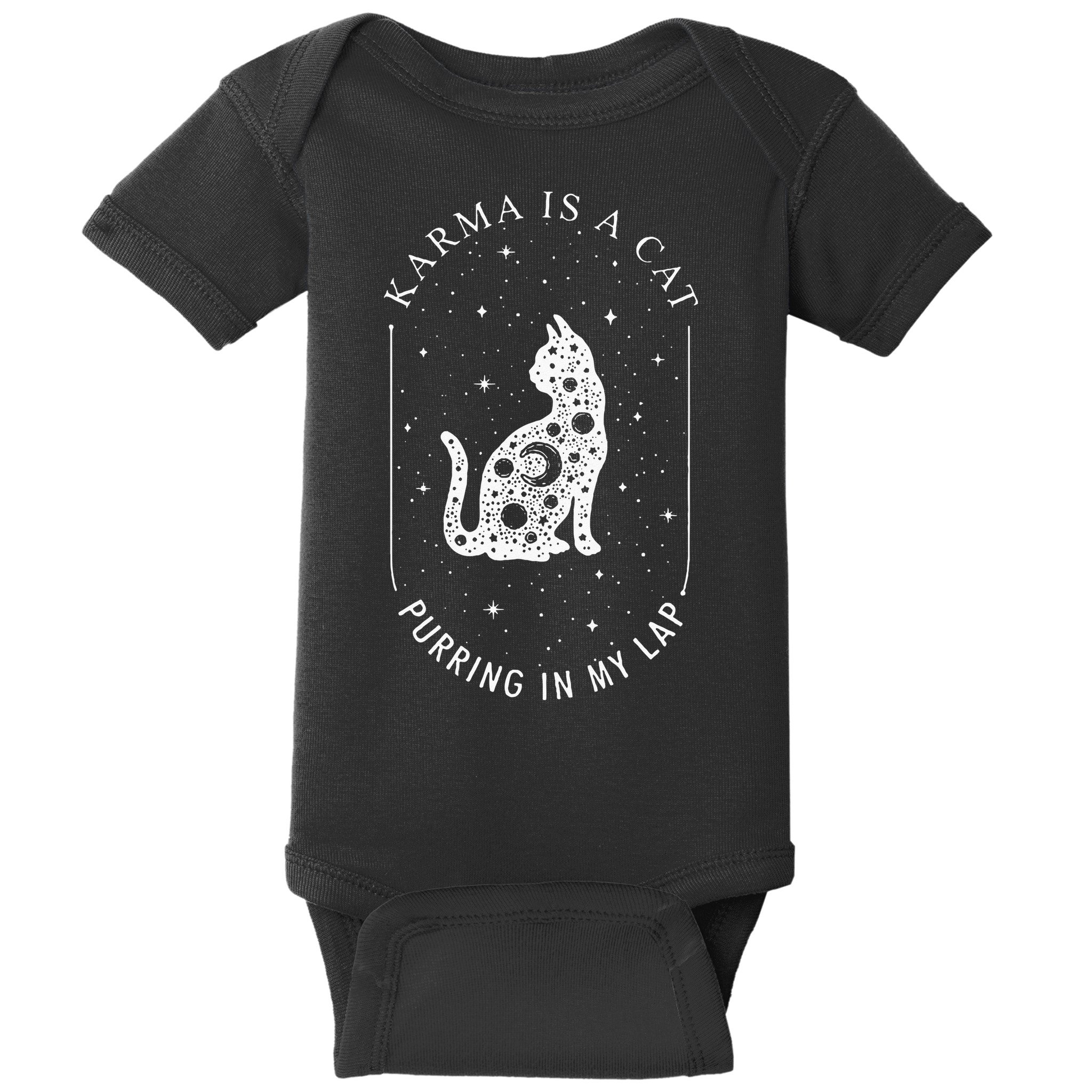 Karma Is A Cat Purring In My Lap Baby Bodysuit