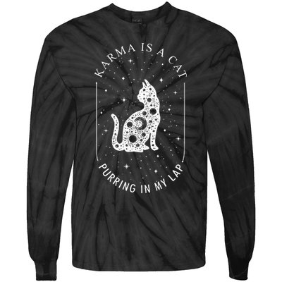 Karma Is A Cat Purring In My Lap Tie-Dye Long Sleeve Shirt