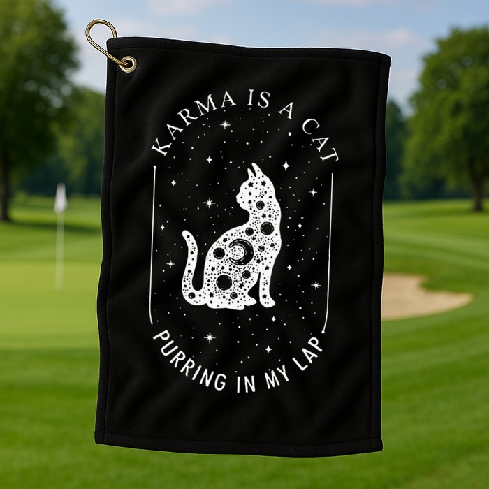 Karma Is A Cat Purring In My Lap Golf Towel