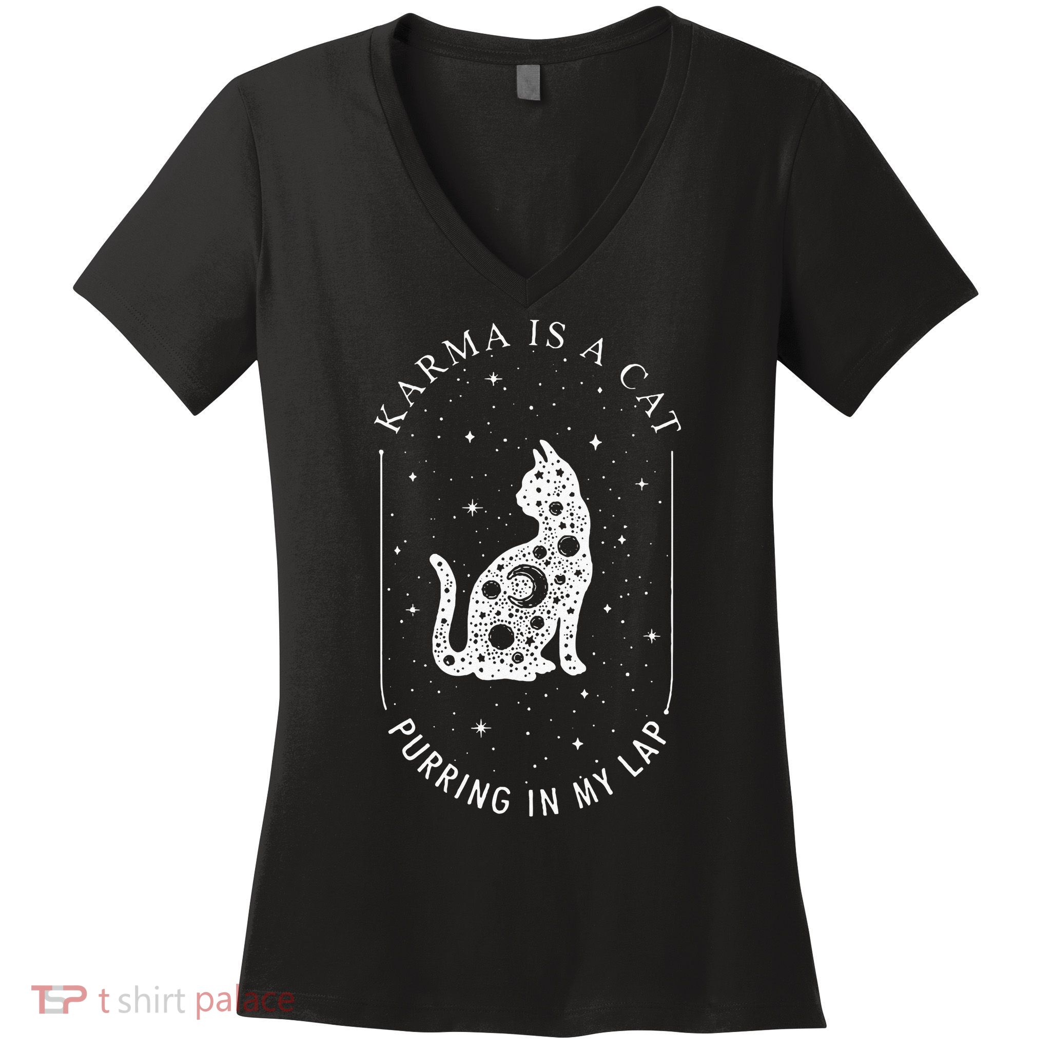 Karma Is A Cat Purring In My Lap Women's V-Neck T-Shirt