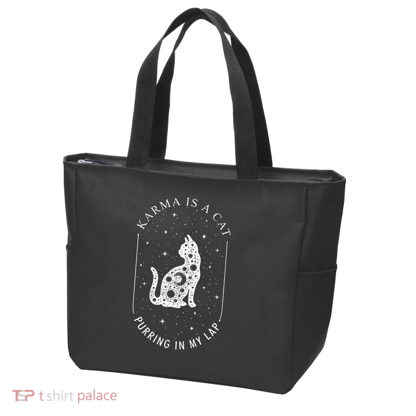 Karma Is A Cat Purring In My Lap Zip Tote Bag