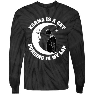 Karma Is A Cat Purring In My Lap Tie-Dye Long Sleeve Shirt