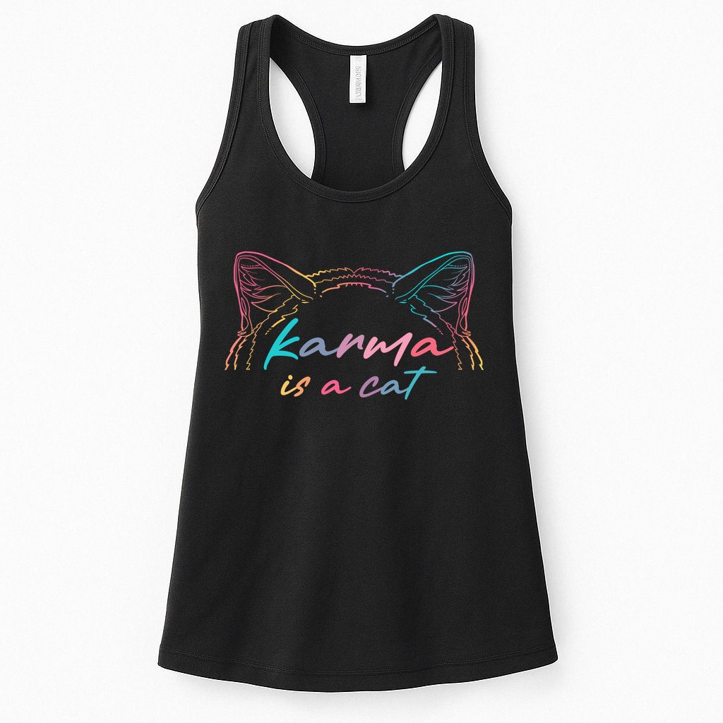 Karma Is A Cat Womens Tank Top