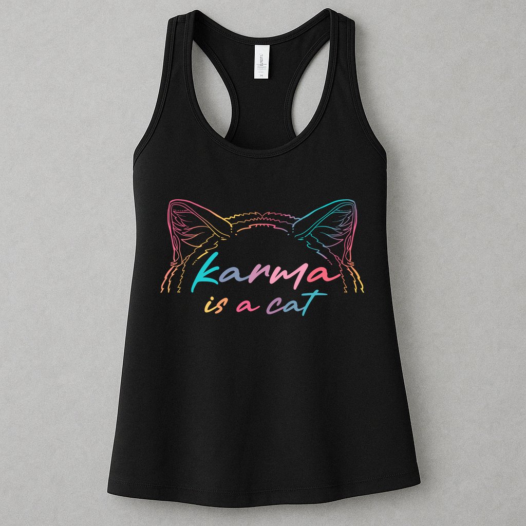 Karma Is A Cat Womens Tank Top
