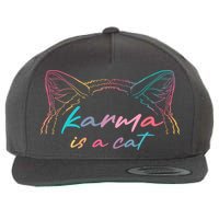 Karma Is A Cat Wool Snapback Cap
