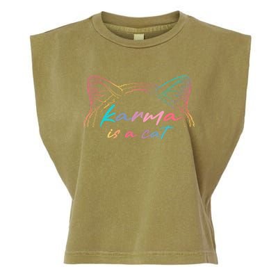 Karma Is A Cat Garment-Dyed Women's Muscle Tee