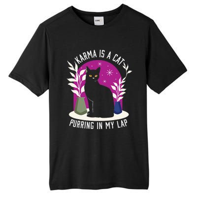 Karma Is A Cat Purring In My Lap Funny Cat Lovers Tall Fusion ChromaSoft Performance T-Shirt