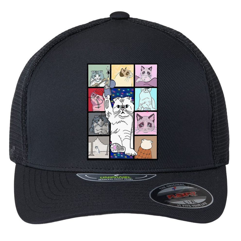 Karma Is A Cat Flexfit Unipanel Trucker Cap