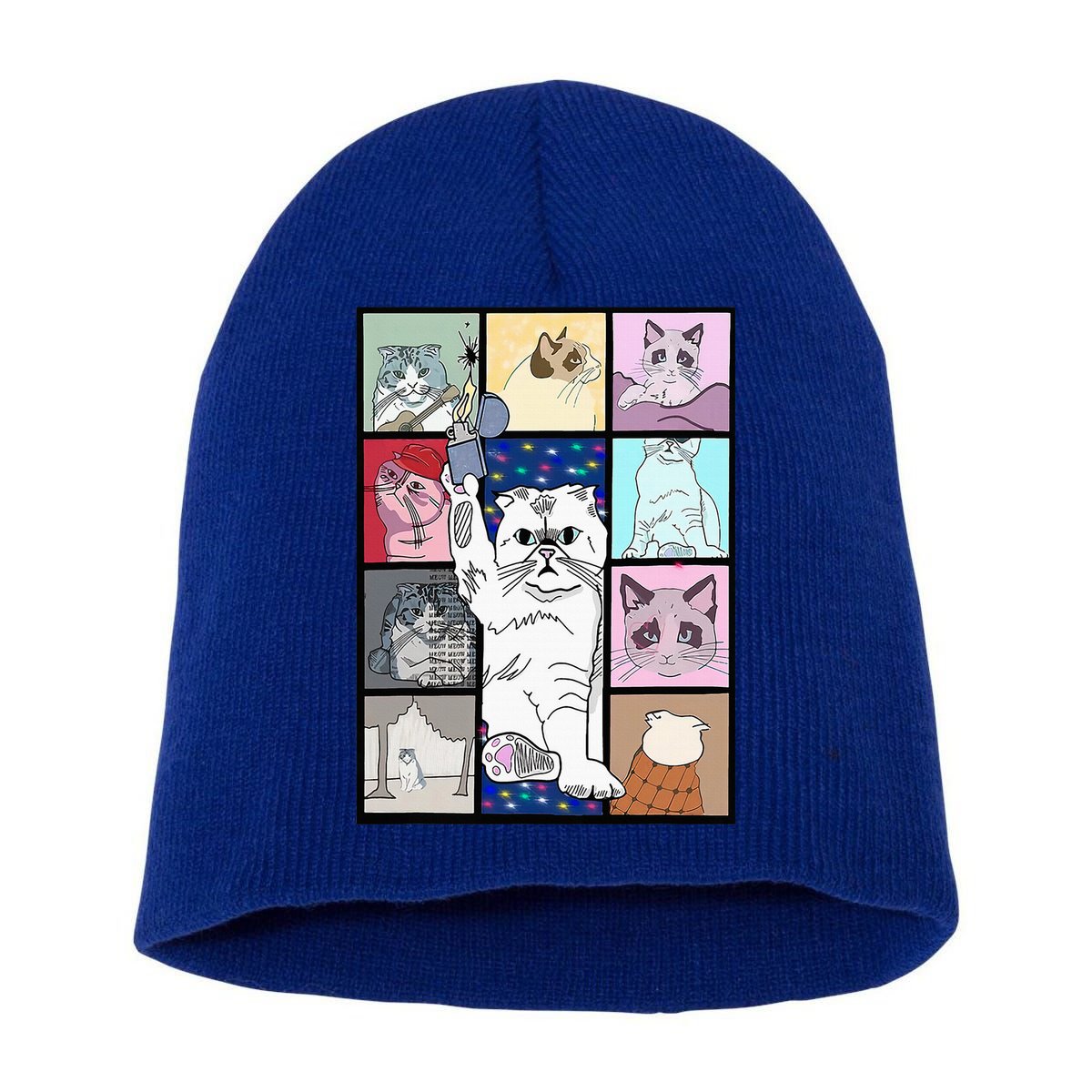 Karma Is A Cat Short Acrylic Beanie