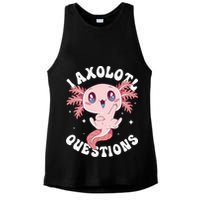 Kawaii I Axolotl Questions Funny Axolotl Lover Cute Axolotl Ladies PosiCharge Tri-Blend Wicking Tank