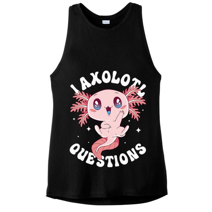 Kawaii I Axolotl Questions Funny Axolotl Lover Cute Axolotl Ladies PosiCharge Tri-Blend Wicking Tank