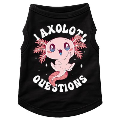 Kawaii I Axolotl Questions Funny Axolotl Lover Cute Axolotl Doggie Tank