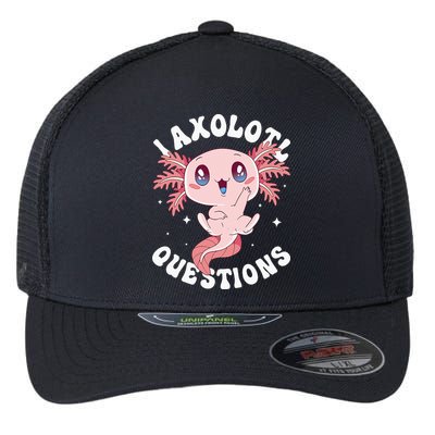 Kawaii I Axolotl Questions Funny Axolotl Lover Cute Axolotl Flexfit Unipanel Trucker Cap