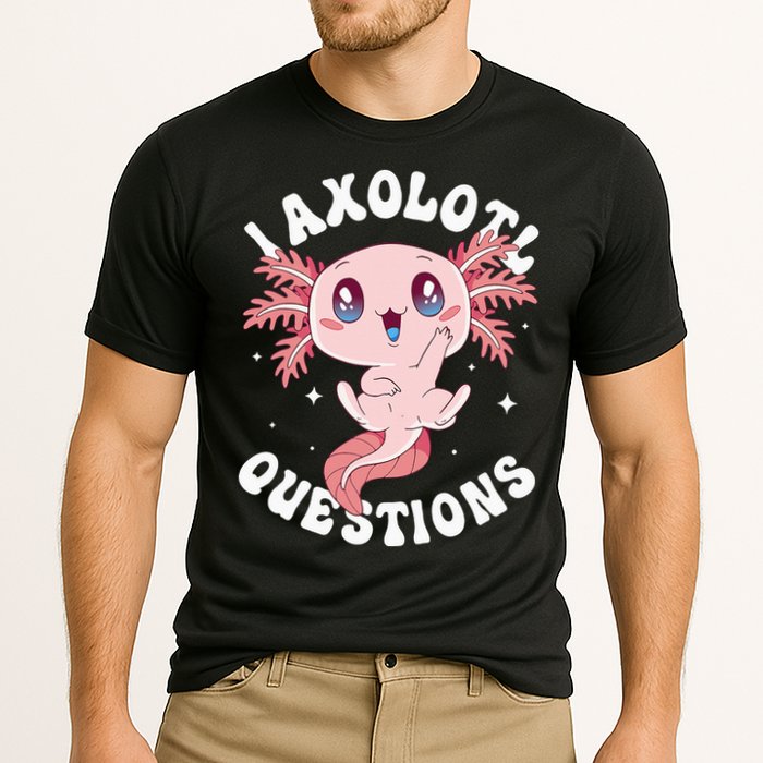 Kawaii I Axolotl Questions Funny Axolotl Lover Cute Axolotl Performance Shirt
