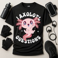 Kawaii I Axolotl Questions Funny Axolotl Lover Cute Axolotl Performance Shirt