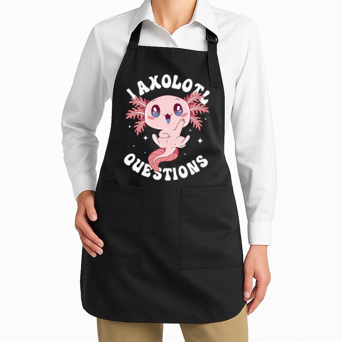 Kawaii I Axolotl Questions Funny Axolotl Lover Cute Axolotl Apron