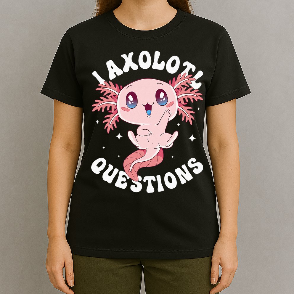 Kawaii I Axolotl Questions Funny Axolotl Lover Cute Axolotl T-Shirt