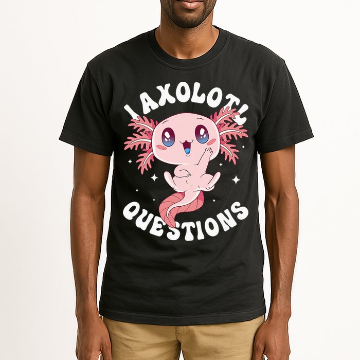 Kawaii I Axolotl Questions Funny Axolotl Lover Cute Axolotl Tall T-Shirt