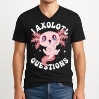 Kawaii I Axolotl Questions Funny Axolotl Lover Cute Axolotl V-Neck T-Shirt