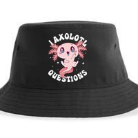 Kawaii I Axolotl Questions Funny Axolotl Lover Cute Axolotl Sustainable Bucket Hat