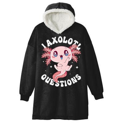 Kawaii I Axolotl Questions Funny Axolotl Lover Cute Axolotl Hooded Wearable Blanket