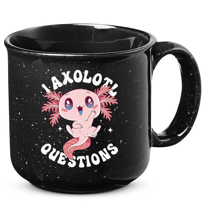 Kawaii I Axolotl Questions Funny Axolotl Lover Cute Axolotl 15oz Campfire Ceramic Mug