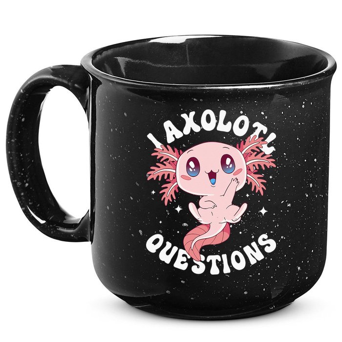 Kawaii I Axolotl Questions Funny Axolotl Lover Cute Axolotl 15oz Campfire Ceramic Mug