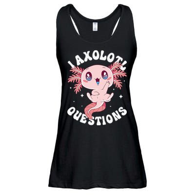 Kawaii I Axolotl Questions Funny Axolotl Lover Cute Axolotl Ladies Essential Flowy Tank