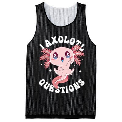 Kawaii I Axolotl Questions Funny Axolotl Lover Cute Axolotl Mesh Reversible Basketball Jersey Tank