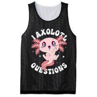 Kawaii I Axolotl Questions Funny Axolotl Lover Cute Axolotl Mesh Reversible Basketball Jersey Tank