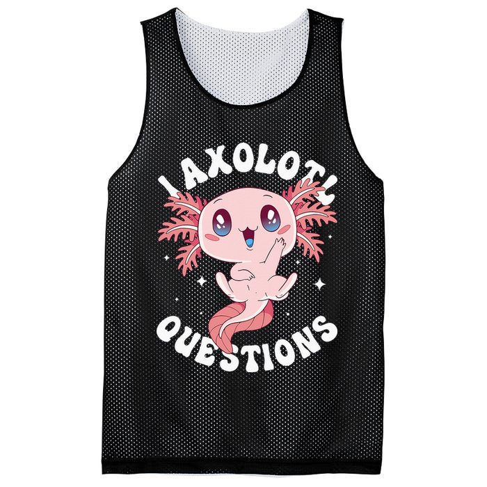 Kawaii I Axolotl Questions Funny Axolotl Lover Cute Axolotl Mesh Reversible Basketball Jersey Tank